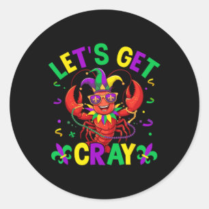 Pegatina Redonda Crawfish Costume Fundido Para Que Cray Cray Mardi 
