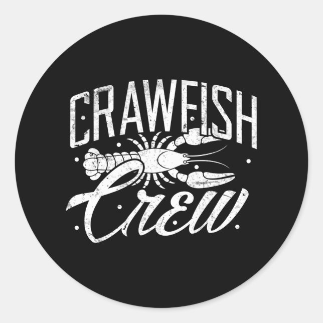 Pegatina Redonda Crawfish Crew Cajun Boil Crayfish Festival Fiesta (Anverso)