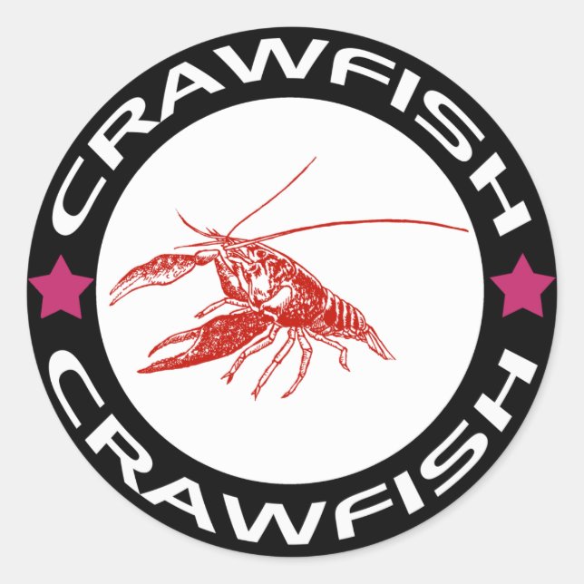 Pegatina Redonda crawfish-ring (red-1) (Anverso)