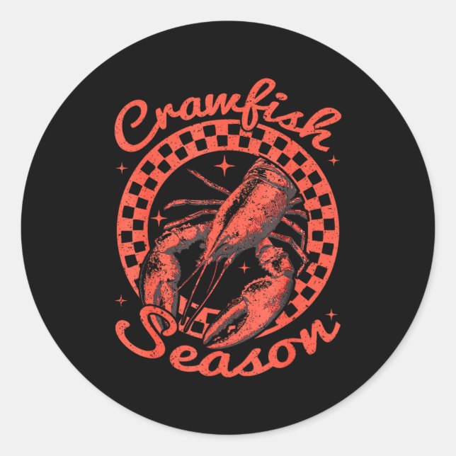 Pegatina Redonda Crawfish Season Crawfish Boil Lobster Cajun Men Wo (Anverso)