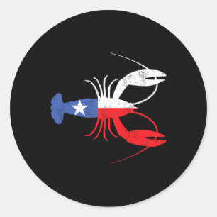 Pegatina Redonda Crawfish Texas CrawDaddy Southern Food Mardi Gras