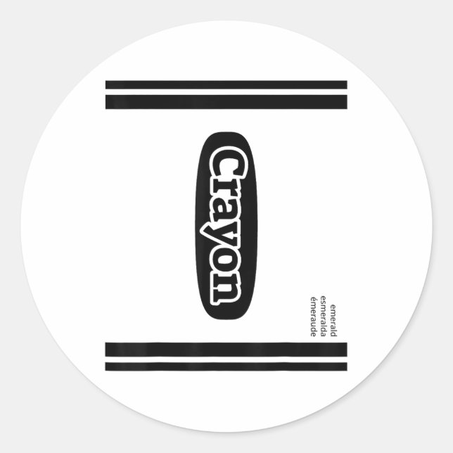 Pegatina Redonda Crayon Emerald Green Group Costume (Anverso)