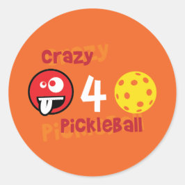 Pegatina Redonda Crazy 4 Pickleball