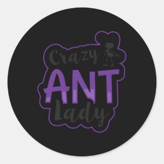 Pegatina Redonda Crazy Ant Lady Ant Keeg