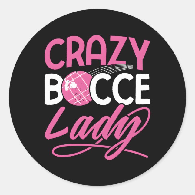 Pegatina Redonda Crazy Bocce Ball (Anverso)