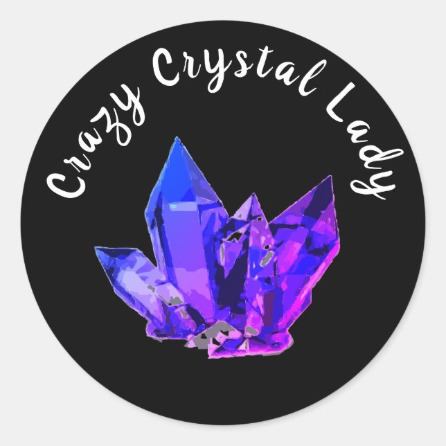 Pegatina Redonda Crazy Crystal Lady Black (Anverso)