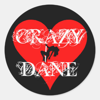Pegatina Redonda Crazy Dane Sticker