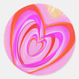 Pegatina Redonda Crazy Heart de pwrflwr