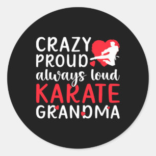 Pegatina Redonda Crazy Oral Karate Abuela Karate Abuela 1
