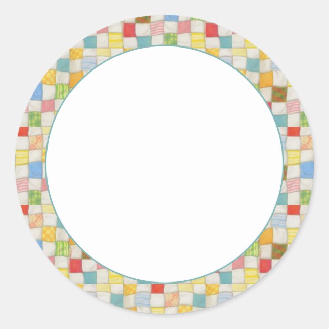 Pegatina Redonda CRAZY QUILT 1.5" Pegatinas de Round Matte (Anverso)