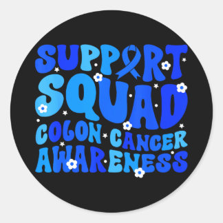 Pegatina Redonda Crc colon cancer awareness support squad blue