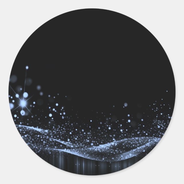 Pegatina Redonda Crea el tuyo - Cinta azul con purpurina personaliz (Anverso)