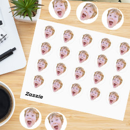 Pegatina Redonda Crea tu propia cara fotográfica