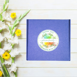 Pegatina Redonda Crea tu propia casa casera con amor Gracias