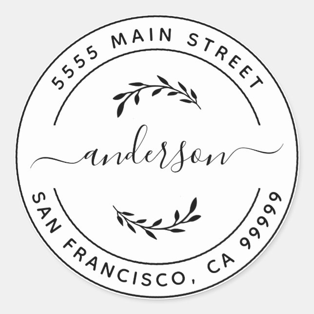 Pegatina Redonda Crea tu propia dirección de devolución clásica red (Anverso)