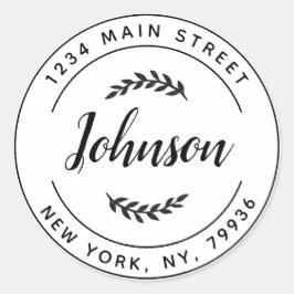 Pegatina Redonda Crea Tu Propia Dirección de Devolución Redonda