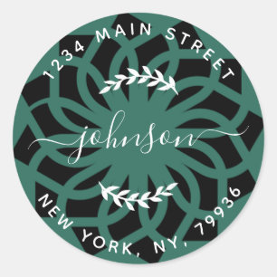 Pegatina Redonda Crea tu propia dirección de devolución redonda