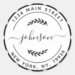 Pegatina Redonda Crea tu propia dirección de devolución redonda