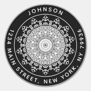 Pegatina Redonda Crea tu propia dirección de devolución redonda