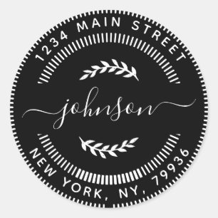 Pegatina Redonda Crea tu propia dirección de devolución redonda