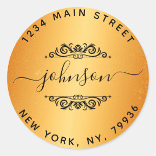 Pegatina Redonda Crea tu propia dirección de devolución redonda