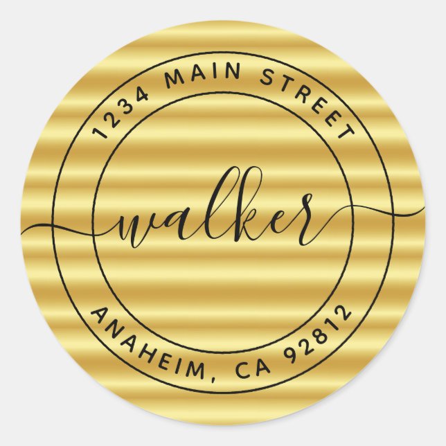 Pegatina Redonda Crea tu propia dirección de devolución redonda (Anverso)