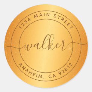 Pegatina Redonda Crea tu propia dirección de devolución redonda