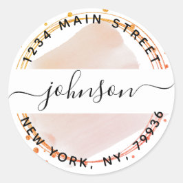 Pegatina Redonda Crea tu propia dirección de devolución redonda