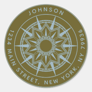 Pegatina Redonda Crea tu propia dirección de devolución redonda