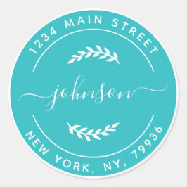 Pegatina Redonda Crea tu propia dirección de devolución redonda
