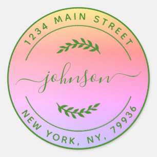 Pegatina Redonda Crea tu propia dirección de devolución redonda