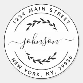 Pegatina Redonda Crea tu propia dirección de devolución redonda