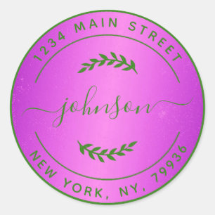 Pegatina Redonda Crea tu propia dirección de devolución redonda