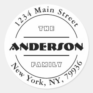 Pegatina Redonda Crea tu propia dirección de devolución redonda