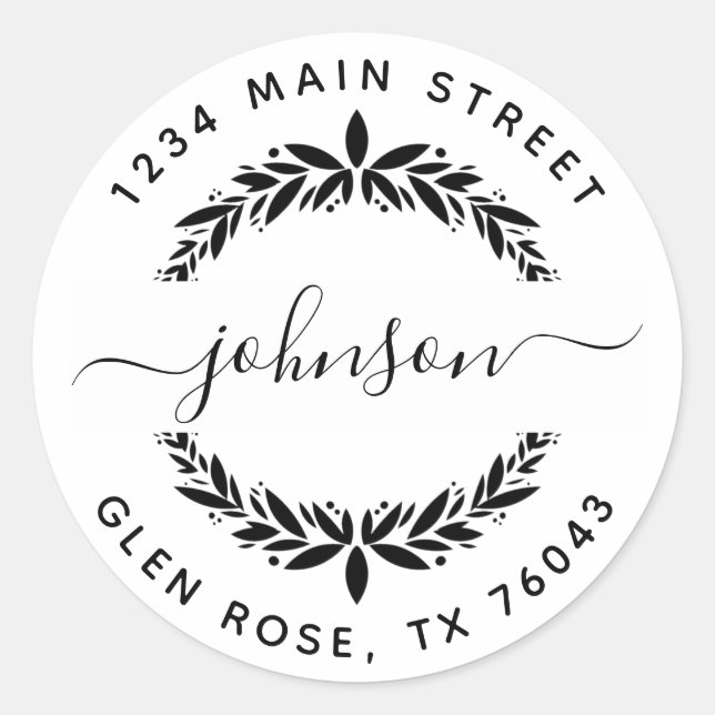 Pegatina Redonda Crea tu propia dirección de devolución redonda (Anverso)