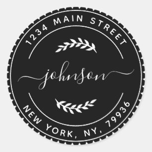 Pegatina Redonda Crea tu propia dirección de devolución redonda