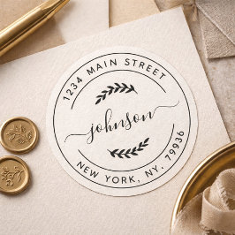 Pegatina Redonda Crea tu propia dirección de devolución redonda