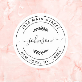 Pegatina Redonda Crea tu propia dirección de devolución redonda