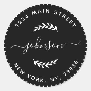 Pegatina Redonda Crea tu propia dirección de devolución redonda