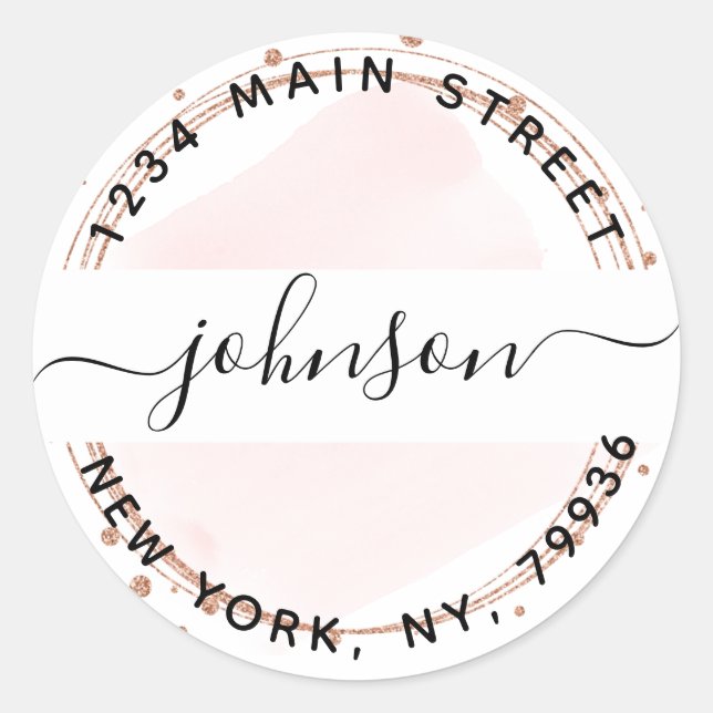 Pegatina Redonda Crea Tu Propia Dirección de Devolución Redonda (Anverso)