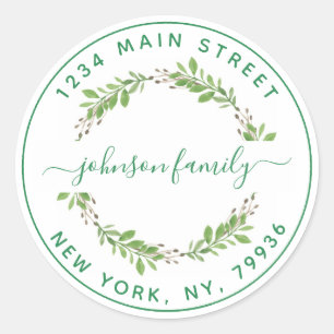 Pegatina Redonda Crea tu propia dirección de devolución redonda