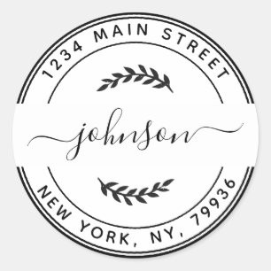 Pegatina Redonda Crea tu propia dirección de devolución redonda