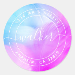 Pegatina Redonda Crea tu propia dirección de devolución redonda