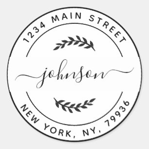 Pegatina Redonda Crea tu propia dirección de devolución redonda