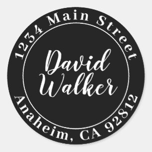 Pegatina Redonda Crea Tu Propia Dirección de Devolución Redonda