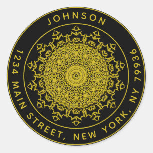 Pegatina Redonda Crea tu propia dirección de devolución redonda