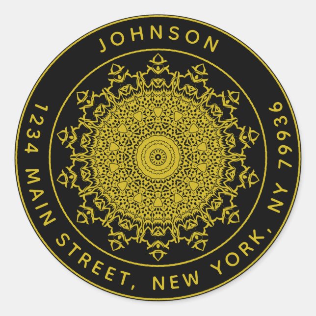 Pegatina Redonda Crea tu propia dirección de devolución redonda (Anverso)