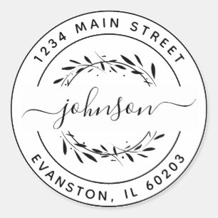 Pegatina Redonda Crea tu propia dirección de devolución redonda