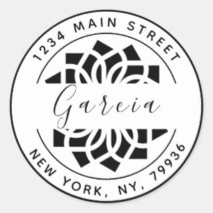 Pegatina Redonda Crea tu propia dirección de devolución redonda