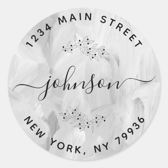 Pegatina Redonda Crea tu propia dirección de devolución redonda abs (Anverso)